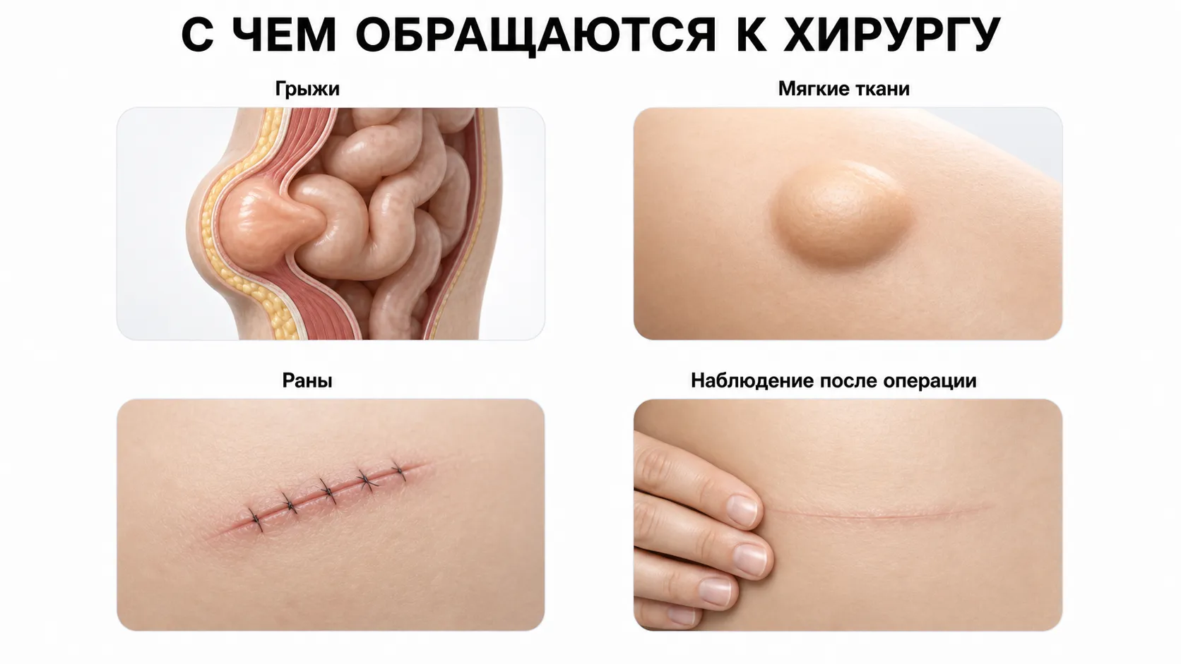 Причины обращения к хирургу